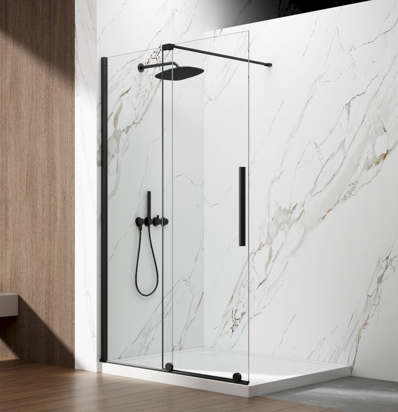 SPIRIT BLACK sprchové dveře 1400mm, čiré sklo GI1014B