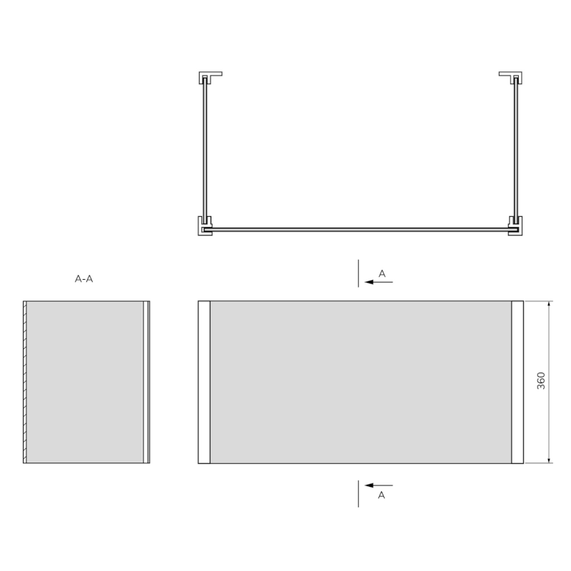 UNIVERSAL U panel 90x110x90x36cm 26336