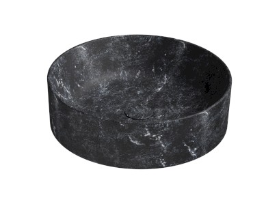 ALTACERAMICA keramické umyvadlo na desku, průměr 45cm, mramor/černá mat AC30636