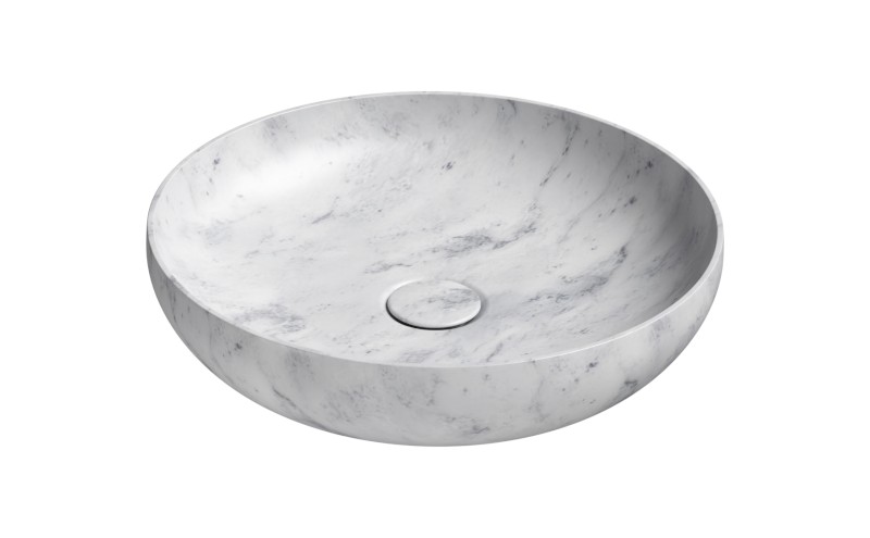 ALTACERAMICA keramické umyvadlo na desku, průměr 40cm, mramor/bílá mat AC30735