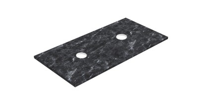 ALTACERAMICA keramická deska 100x2x49cm, 2 otvory pro sifon, mramor/černá mat AC40336
