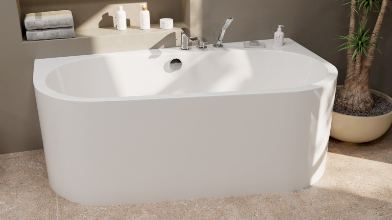 ASTRA WDR MONOLITH nástěnná stojící vana 160x85x60cm, bílá 31611MDR