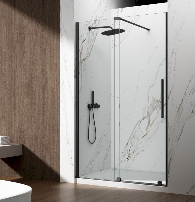 SPIRIT BLACK sprchové dveře 1600mm, čiré sklo GI1016B