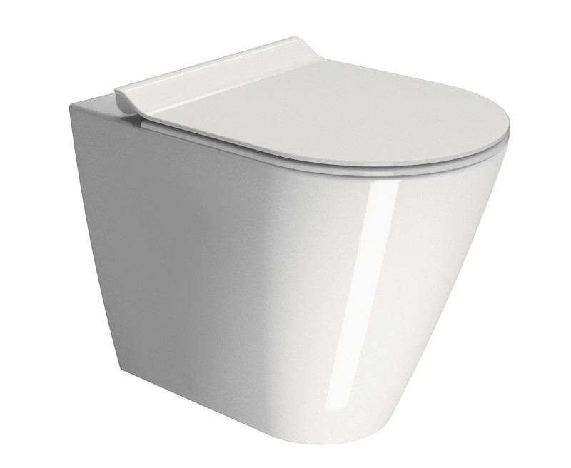 KUBE X WC mísa stojící, Geniusflush, 36x55cm, spodní/zadní odpad, bílá ExtraGlaze 949111