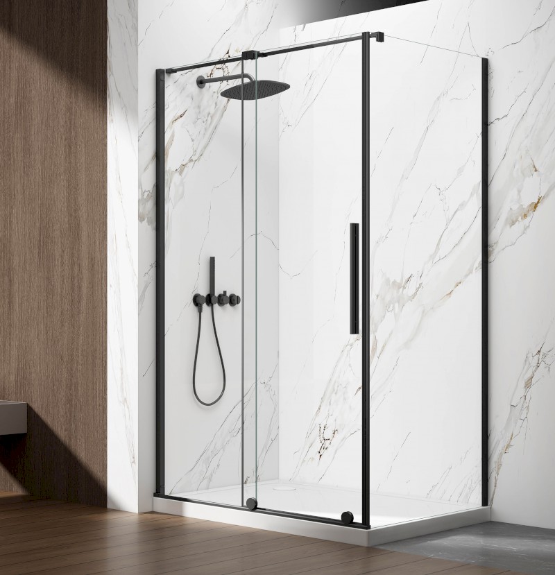 SPIRIT BLACK boční stěna 900mm, čiré sklo GI3590B