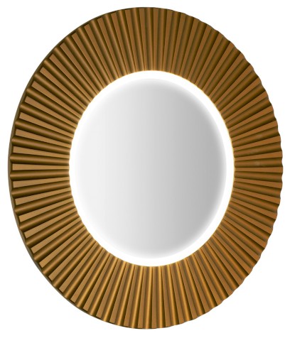 PRIDE STRIP kulaté zrcadlo s LED osvětlením v rámu ø 90cm, bronz PD954