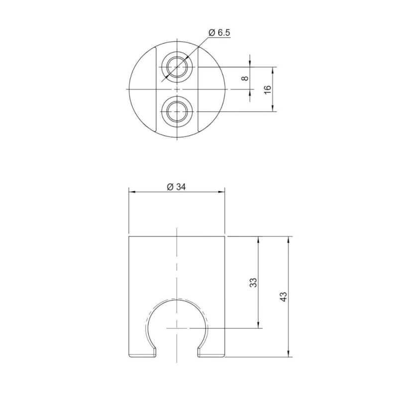 MINIMAL držák sprchy kulatý, pevný, nerez mat MI537