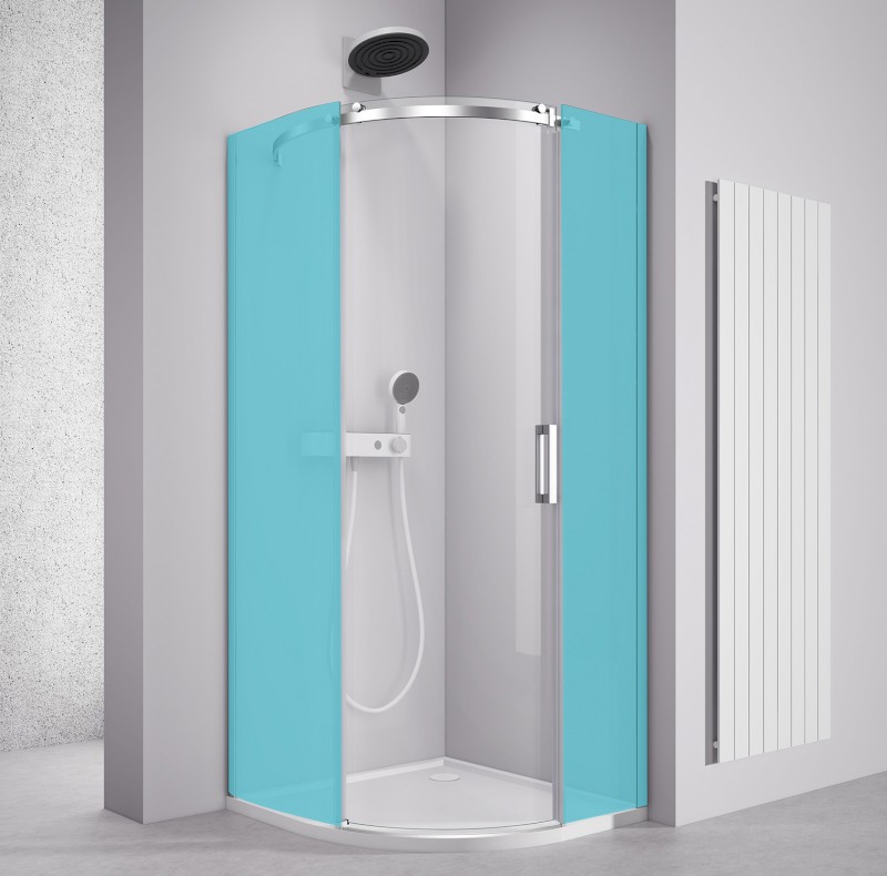 THRON KOMPONENT čtvrtkruhová sprchová zástěna 900x900mm, čiré sklo, levá TL2690AL