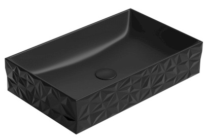 KUBE X DIAMANT keramické umyvadlo na desku, 60x37cm, černá mat 944126