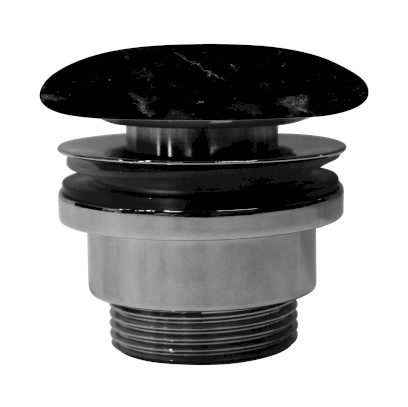 ALTACERAMICA umyvadlová výpust 5/4“, neuzavíratelná, keramická zátka, pro umyvadla AC301/AC302/AC307, 5-65mm, mramor/černá mat AC90436
