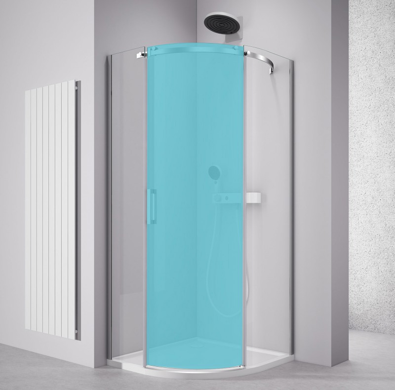 THRON KOMPONENT čtvrtkruhová sprchová zástěna 900x900mm, čiré sklo, pravá TL2690BR