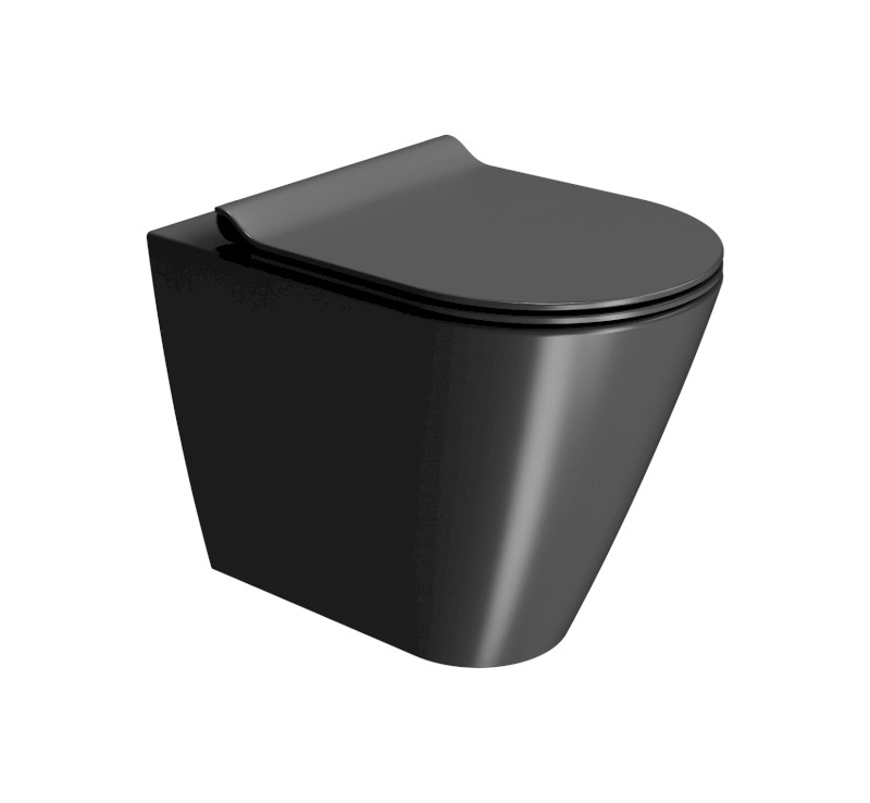 KUBE X WC mísa stojící, Geniusflush, 36x55cm, spodní/zadní odpad, černá dual-mat 949126