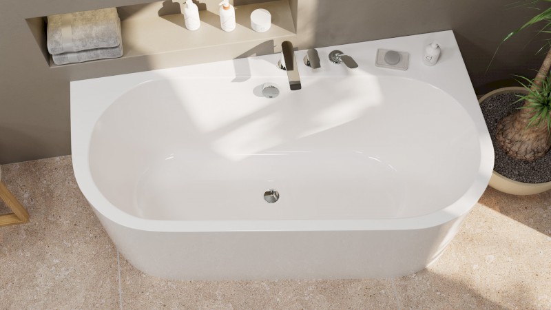 ASTRA WDR MONOLITH nástěnná stojící vana 160x85x60cm, bílá 31611MDR