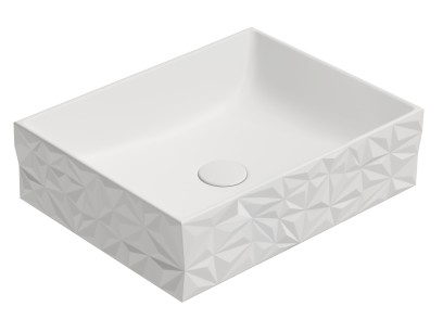 KUBE X DIAMANT keramické umyvadlo na desku, 50x37cm, bílá mat 944009