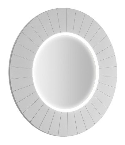 LUMIRO STRIP kulaté zrcadlo s LED osvětlením v rámu ø 75cm, bílá mat LR750-3131S
