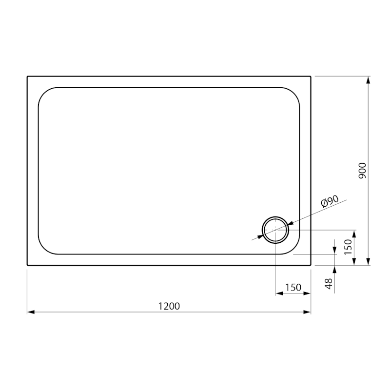 ELZA sprchová vanička z litého mramoru, obdélník 120x90cm, bílá 801.116.4