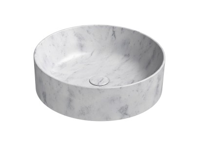 ALTACERAMICA keramické umyvadlo na desku, průměr 45cm, mramor/bílá mat AC30635