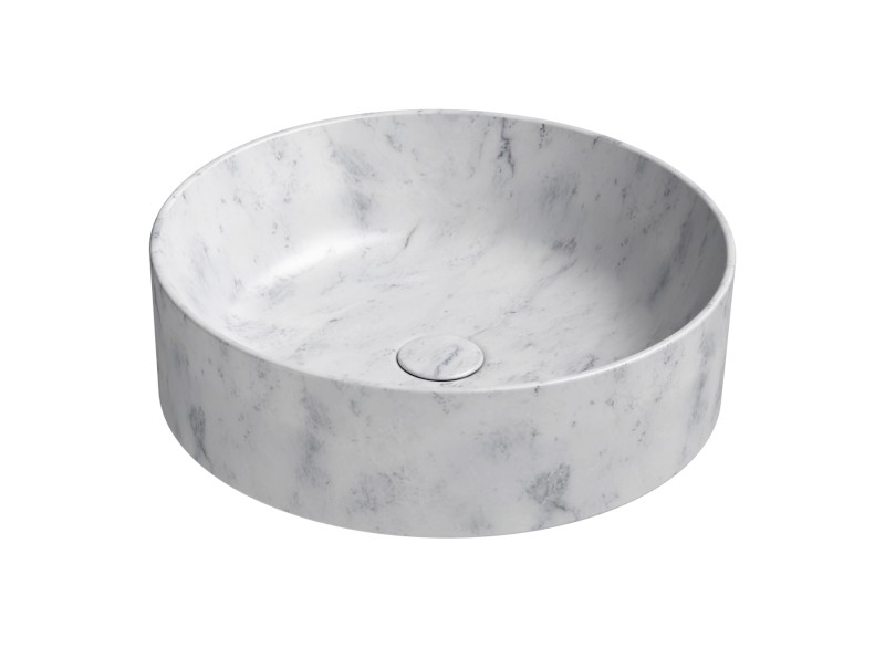 ALTACERAMICA keramické umyvadlo na desku, průměr 45cm, mramor/bílá mat AC30635