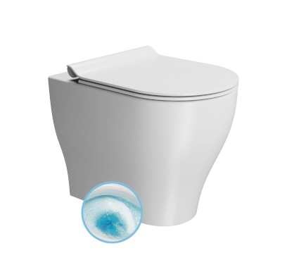 TONO WC mísa stojící, Geniusflush, 36x53cm, spodní/zadní odpad, bílá dual-mat 641009