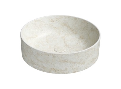 ALTACERAMICA keramické umyvadlo na desku, průměr 45cm, mramor/béžová AC30638