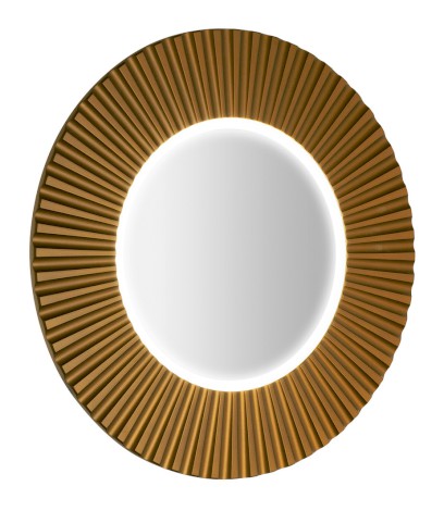 PRIDE STRIP kulaté zrcadlo s LED osvětlením v rámu ø 75cm, bronz PD754