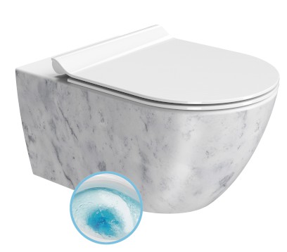 ALTACERAMICA závěsná WC mísa, Swirlflush, 36x55cm, mramor/bílá mat AC20135