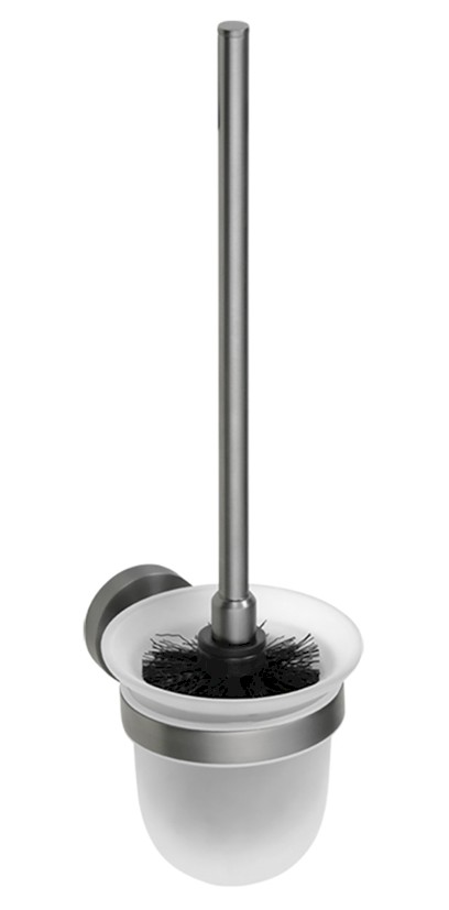 X-ROUND GUN METAL WC štětka závěsná, mléčné sklo, gun metal XR303GM