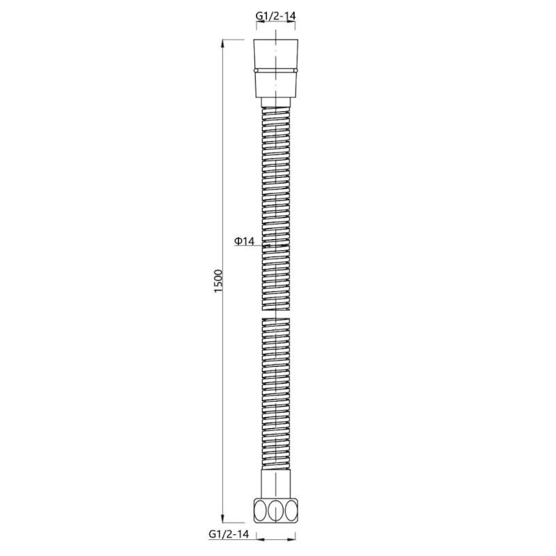 MINIMAL nerezová sprchová hadice, 150cm MI596