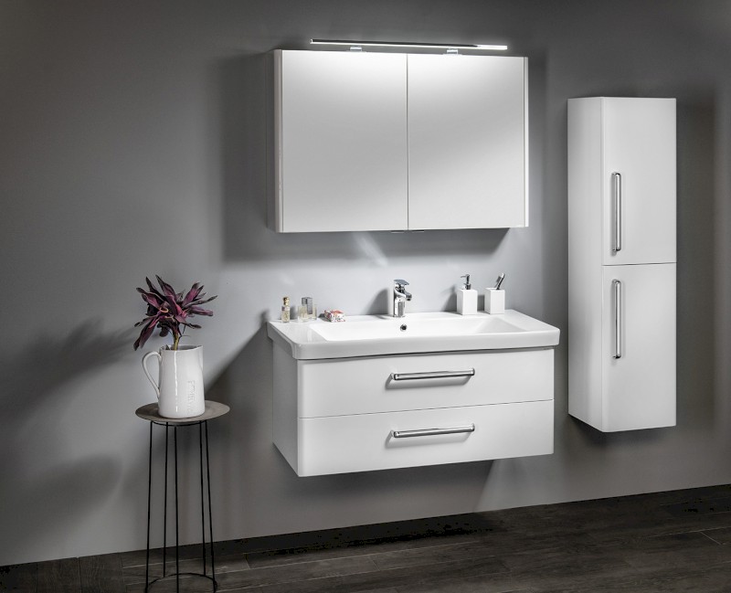 THEIA umyvadlová skříňka 101,4x43,5x44,2cm, 2xzásuvka, bílá TH105-3030