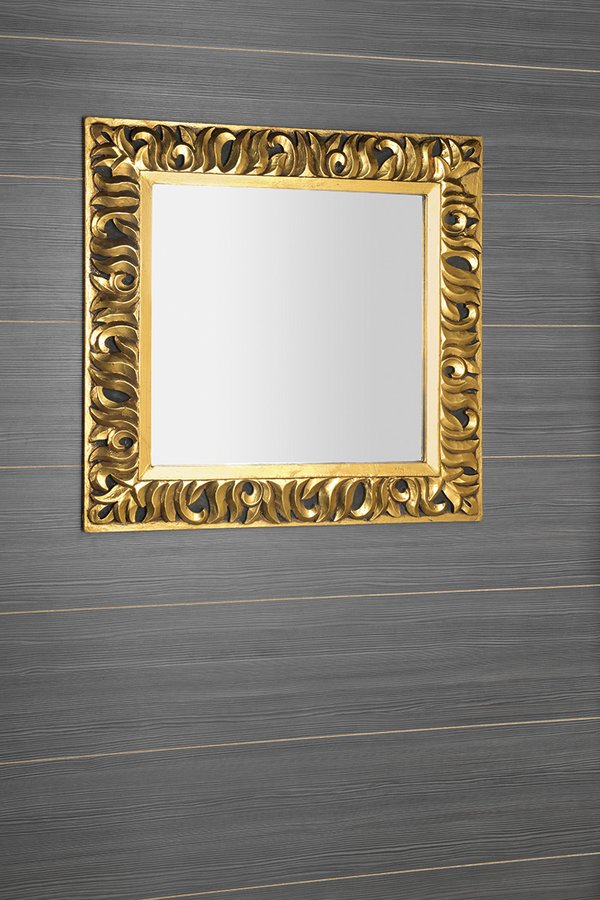 ZEEGRAS zrcadlo ve vyřezávaném rámu 90x90cm, zlatá IN416