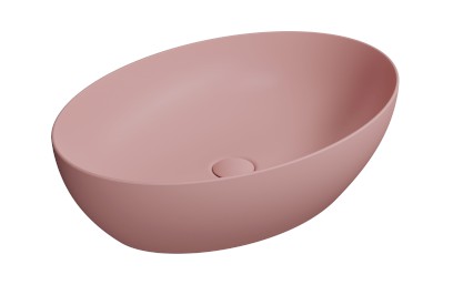PURA keramické umyvadlo na desku, 60x42cm, blush mat 884224