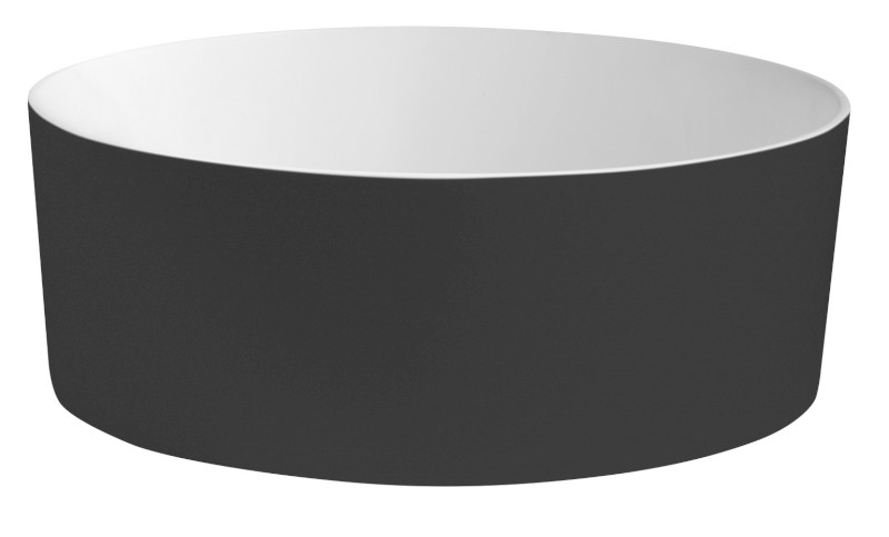 THIN umyvadlo na desku, Rockstone, Ø 38 cm, carina/bílá mat WN548-41