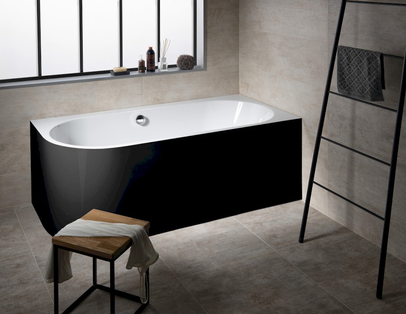 ASTRA R MONOLITH asymetrická vana 160x75x60cm, bílá/černá 34611MB