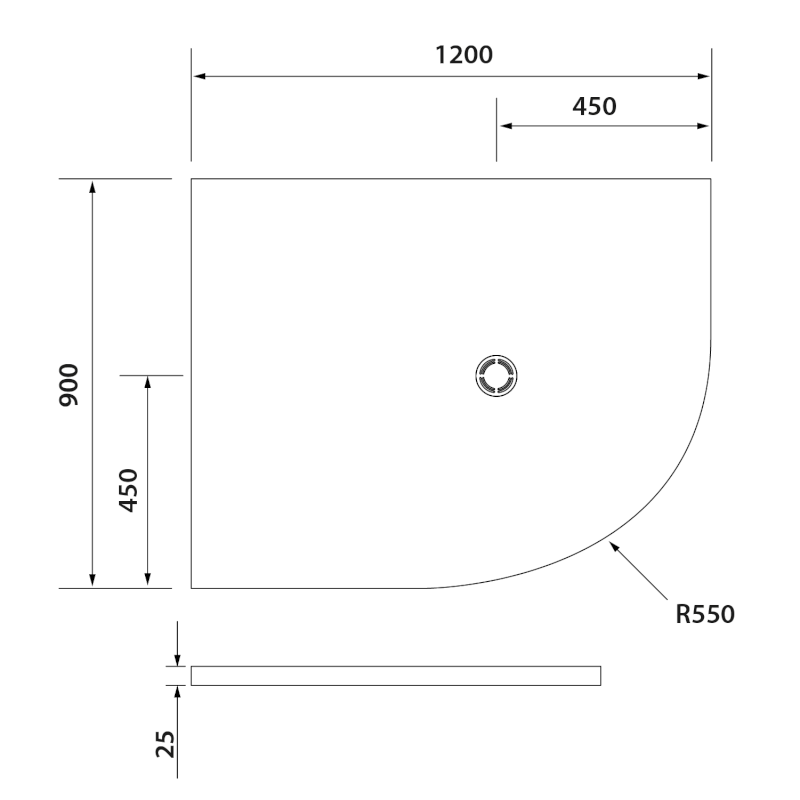 FLEXIA vanička z litého mramoru čtvrtkruh, s možností úpravy rozměru, 120x90cm, R550, levá 91371