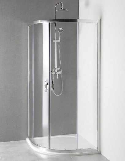 AKCE čtvrtkruhová sprchová zástěna 900x900x1900mm, čiré sklo AG4290