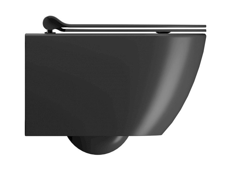 PURA závěsná WC mísa, Swirlflush, 36x50cm, černá dual-mat 881626