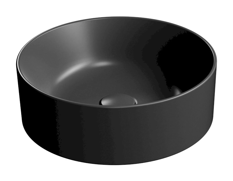 KUBE X keramické umyvadlo na desku, průměr 40cm, černá mat 942626