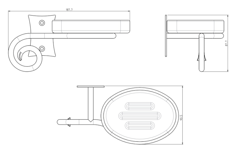 REBECCA mýdlenka, keramika, černá mat CC002