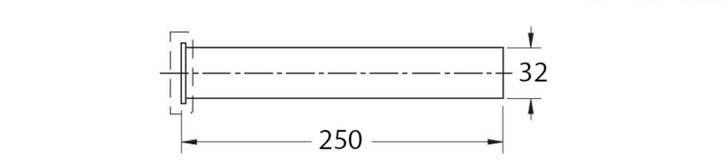 Prodloužená trubka sifonu s přírubou, 32/250mm, chrom 0632CC25B7