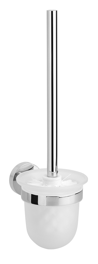 LARISSA WC štětka závěsná, mléčné sklo, chrom WS008