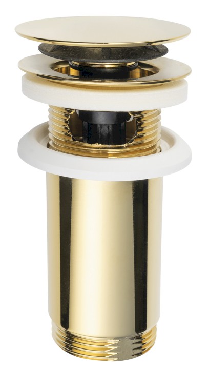 Umyvadlová výpust 5/4“, click-clack, velká zátka, max 80mm, zlato 7533.370.5.3