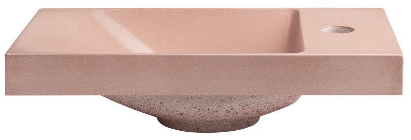 AGOS betonové umývátko 40x22cm, levé/pravé, růžová pololesk AS40021