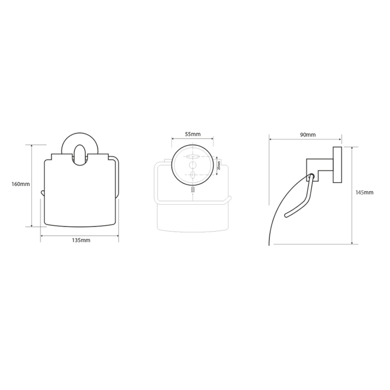 X-STEEL držák toaletního papíru s krytem, nerez mat XS701