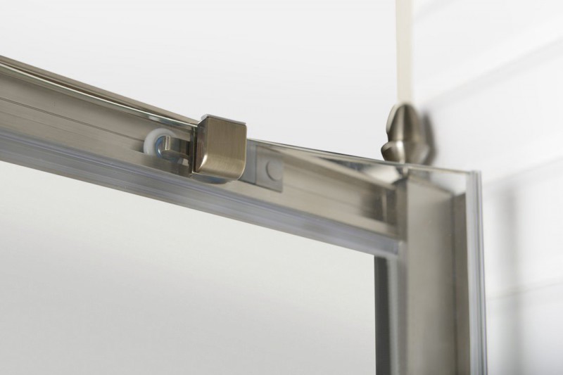 ANTIQUE čtvrtkruh. zástěna 1000x1000, posuv. dveře dvoukřídlé, ČIRÉ sklo, bronz GQ5210C