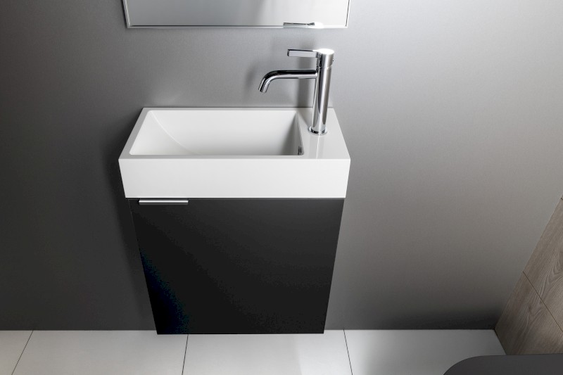 ARIANA umývátko, litý mramor, 50x25cm, baterie vpravo, bílá SM016