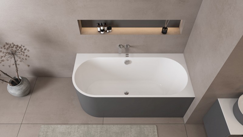 ASTRA R MONOLITH asymetrická vana 160x75x60cm, bílá/carina 34611M.41