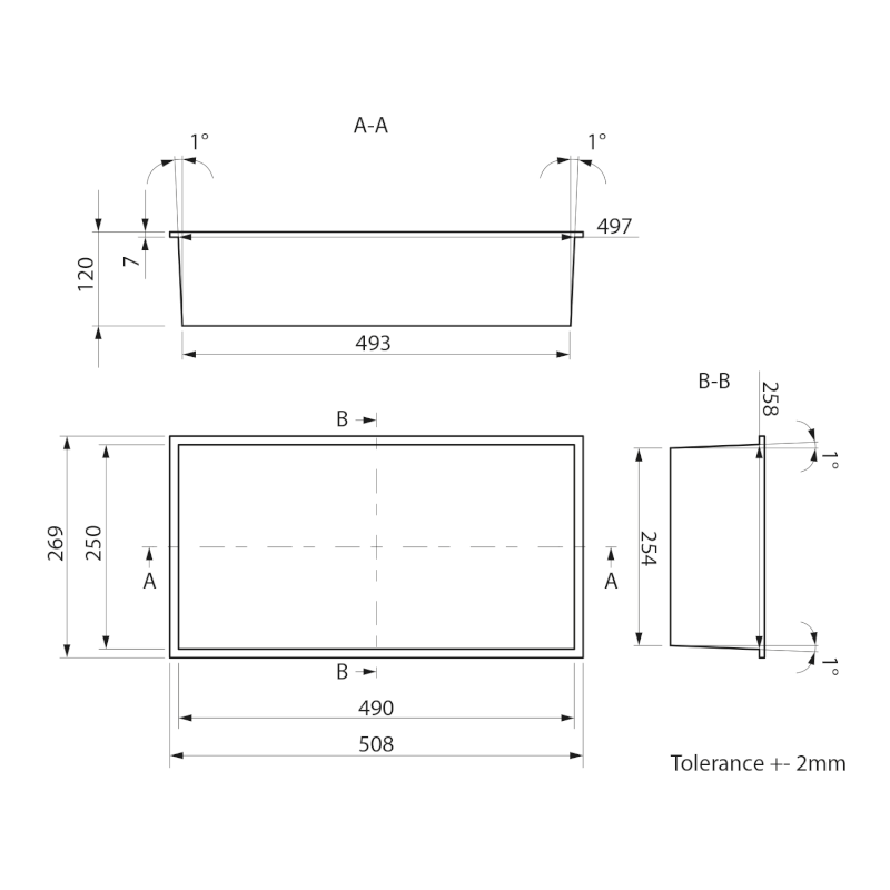 INSERTA zapuštěná police do obkladu, 510x270mm, litý mramor, bílá 1301-53