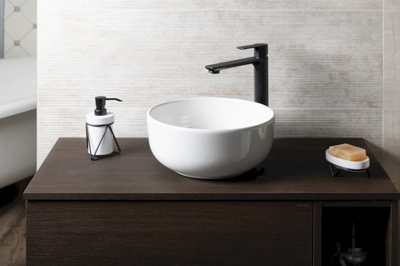 EMMI keramické umývátko na desku, Ø 33cm, bílá TU0077