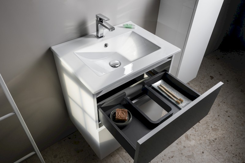 EZARA umyvadlová skříňka 59,2x64x46cm, dub stříbrný EZ601-1111