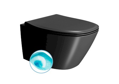 MODO závěsná WC mísa, Swirlflush, 37x54cm, černá dual-mat 841526